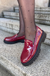 Ladies Patent Moccasins With Decoration Bordeaux Nallae