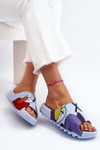 Blue Printed Rubber Flip Flops Monsters