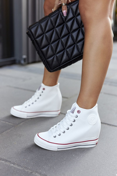 Leather Wedge Sneakers Cross Jeans II2R4024 White