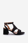 Black Low Heel Sandals Eleriva