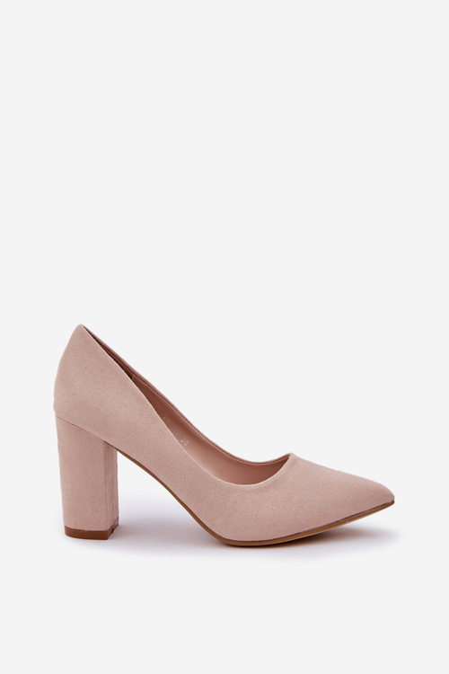 Women's Heeled Eco Suede Beige Pumps Florena