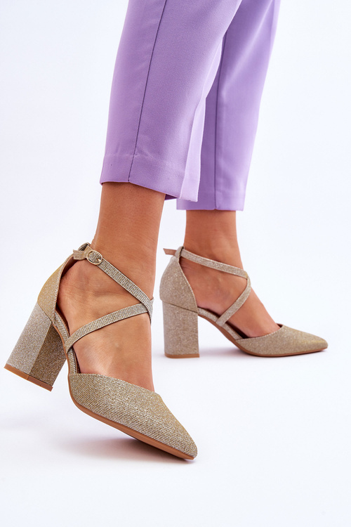 Fashionable Glitter Pumps On Heel gold Galaxy