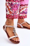 Leather Sandals With A Decorative Snake S.Barski KV-5541-42 Beige