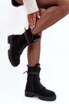 Leather Ankle Boots with Jewellery Embellishment Black Marx 