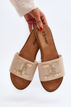 Women's Slippers with Beige Ornament Ollavia
