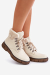 Women's Insulated Ankle Boots Lace-up Beige Mevanisa
