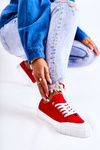 Women's Sneakers On The Platform Red Comes 