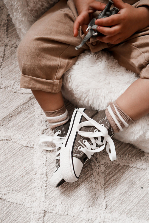 Children's High Sneakers Khaki Filemon