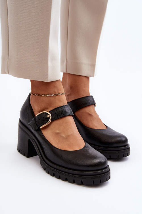 Zazoo 20166 Leather Court Shoes Black