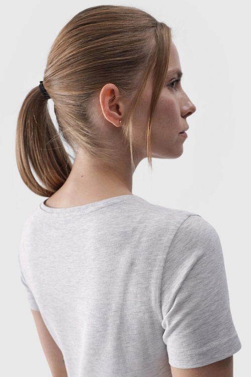 Women's Smooth T-Shirt With Logo Gray 4F