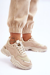 Buty Sportowe Klasyczne Platforma Beżowe Need It