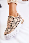 Women's Sneakers Sport Shoes pattern Beige Awersa