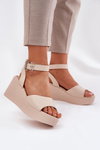 Wedge Heeled Women's Sandals Beige Efrina