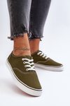 Women's Classic Dark Green Canvas Sneakers Olvali