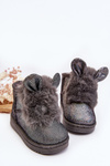 Children's snow boots with fur lining and ear details gray Betty