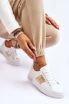 Classic Sports Shoes White and Gold Follow Me 