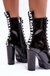 Patent Heeled Boots Black Lolis