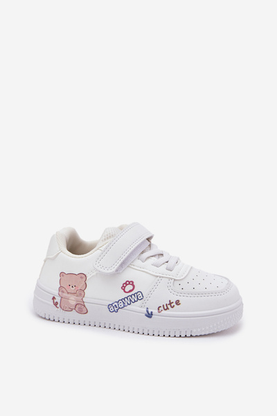 Dziecięce Sneakersy Z Misiem Na Rzep Białe Callexia