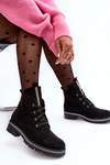 Women's Suede Slip-On Boots with Black Embellishment Plesca