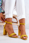 Suede Sandals On A Bar Yellow Hattie 