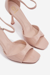 Patent Leather High Heel Sandals Beige Revella