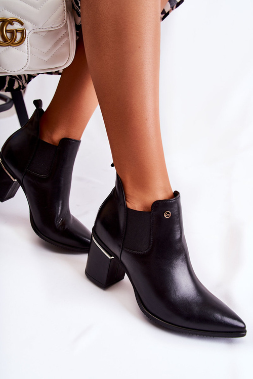 Leather Boots On High Heel Laura Messi 2506 Black