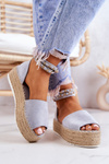Espadrilles Sandals On The Platform Blue Jeannie