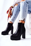High stiletto leather boots Black Diomice