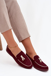 Damskie Mokasyny Loafersy Bordowe Darwen