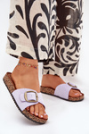 Women's Slippers With Buckle On Cork Platform Lilac Zavira