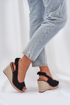 Wedge Sandals With Braiding Black Nanalis