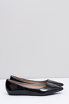 Lacquered Black Elonde Pointed Ballerinas