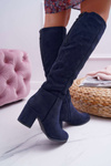 Women's Suede Boots Navy Blue Sergio Leone KZ273