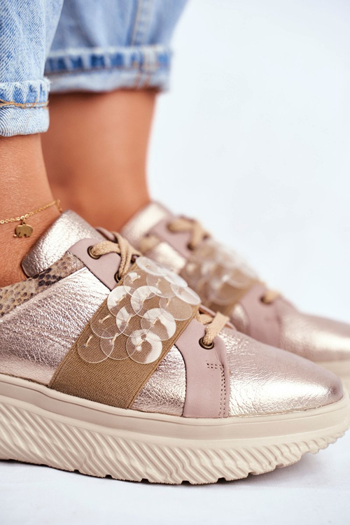 Obuwie Sportowe Sneakersy Damskie Skórzane Maciejka 04448-25