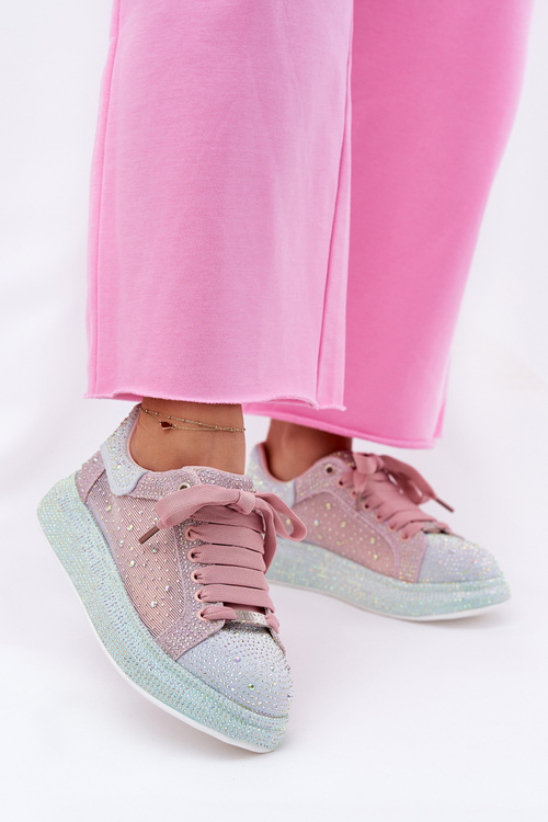 Sneakersy Damskie Na Platformie Zdobione Multikolor GOE RR2N4009