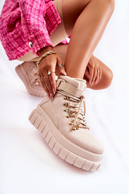 Fashionable Women's Ankle Boots Light Beige La Blanca