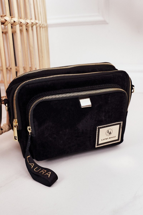 Women's Messenger Bag Trunk Purse LAURA BIAGGI Black