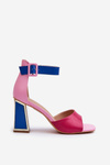 Elegant Women's Sandals on Stiletto Pink Rosazara