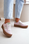 Sneakersy Zamszowe Na Platformie Fioletowe Zazoo N1068S4