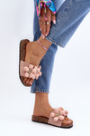 Women's Pink Embellished Slippers Bunlia