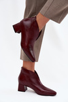 Eco Leather Women's Ankle Boots Heeled Bordeaux Rylina