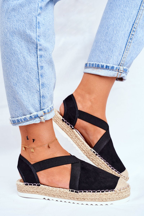 Women's Espadrilles with Cutout Black Motive