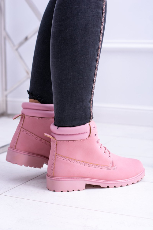 Women's Pastel Timber Boots Powder Pink Lucy