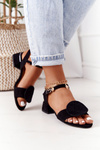 Suede Sandals On A Block Heel Maciejka 5198A-01 Black
