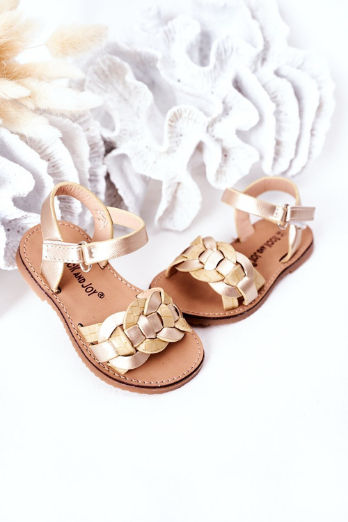 Children's Sandals With Snake Pattern Gold Baxlee
