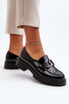 Black Ladies' Patent Loafers Santtes