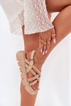 Women's Platform Sandals With Straps Beige Filamira