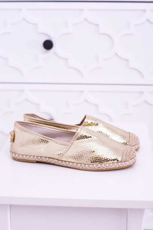 Lu Boo Women's Slip-on Gold Espadrilles Pray