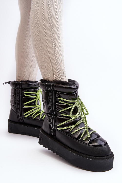 Women's Snow Boots On Thick Sole Vegan DFranklin DFSH371007 Black