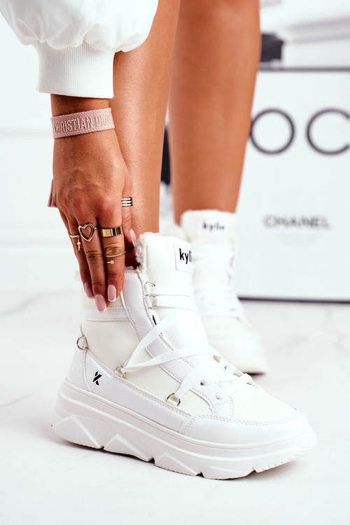 Damskie Sneakersy Śniegowce Białe Missy